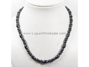 Mens Magnetic Hematite 6x12mm Oval Beads Strands Necklace